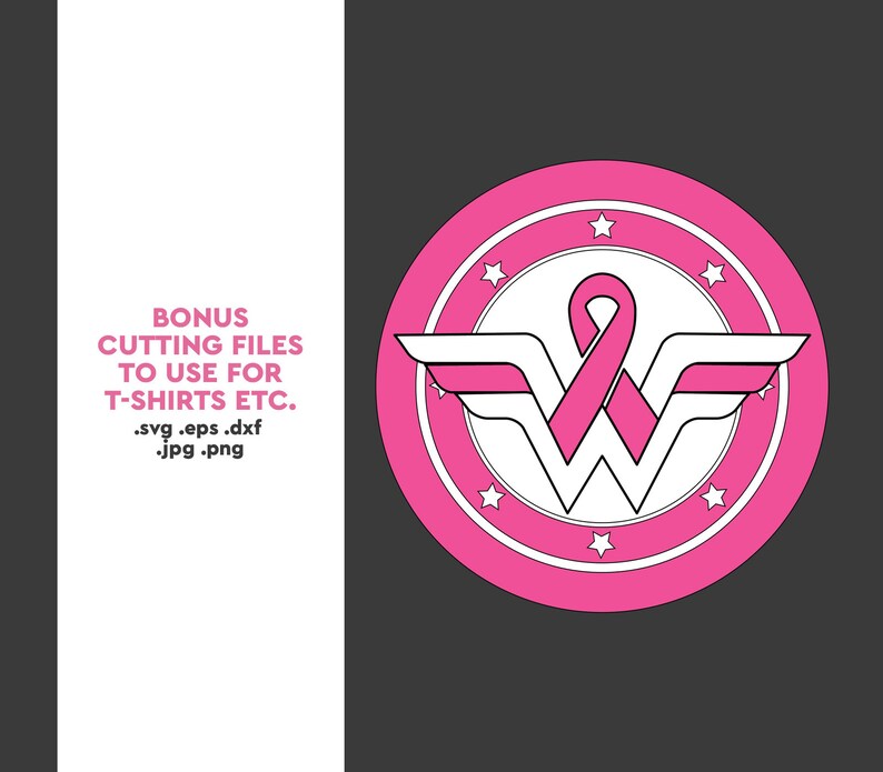 Download Wonder Woman Pink Ribbon Wonder Woman Cutting Files Wonder Woman Svg Badge Breast Cancer Invitation Printables Thank You Gift Box Paper Greeting Cards Womenintech Fi