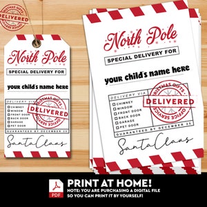 Printable Santa Gift Tags, Tag Template, Gift Tag from Santa, Christmas Gift Tags, Instant Download, Santa Gift Tags Stickers Labels Cards