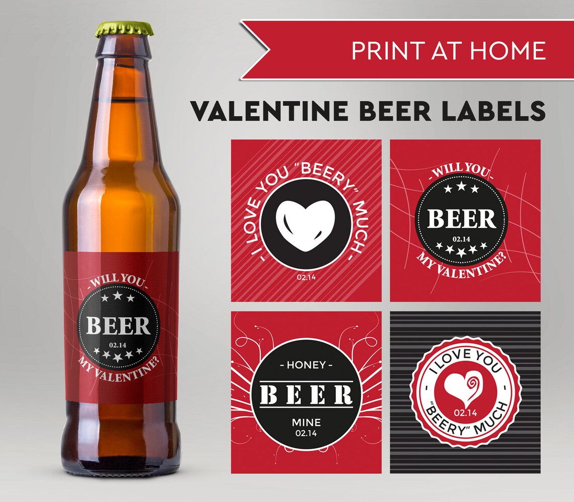 valentine-beer-printable-labels-diy-beer-labels-beer-mine-etsy