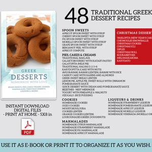 48 Traditional Greek Dessert Recipes Digital Cookbook, Instant Download PDF recipes E-book image 4