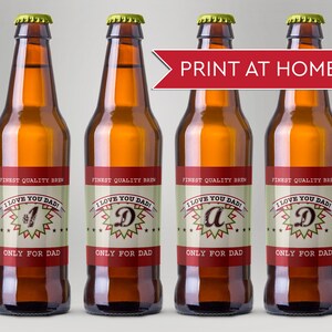 Dad Beer Labels, Fathers Day Beer Bottle Labels, Beer Labels for Dad, Father&#39;s Beer Labels, Instant Download, Printable Labels