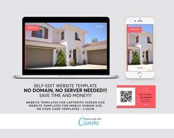 Airbnb Website Template: Laptop & Mobile, Realtor Design (Canva Template)