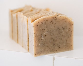 Bulk lot cold process soap. Coffee and ceederwood essential oil. Exfoliant Body bar. natural soap 100g x5