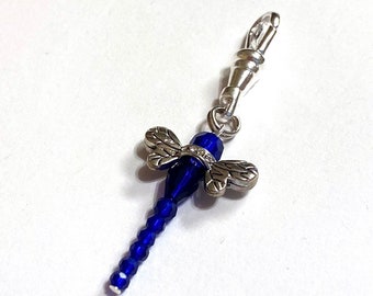 Dragonfly Charm Clip for Keychain, Lanyard, Purse or Zipper Pull