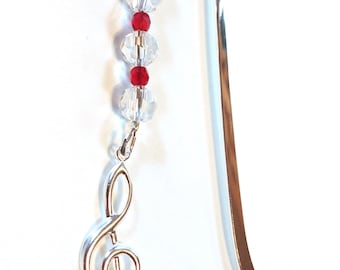 Music Lover Bookmark, Music Teacher, Treble Clef, Pianist Gift Idea