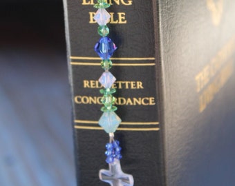 Crystal Bookmark, Religious Cross Gift Idea, Bible Gift, Religion Teacher, Confirmation Present, First Holy Communion