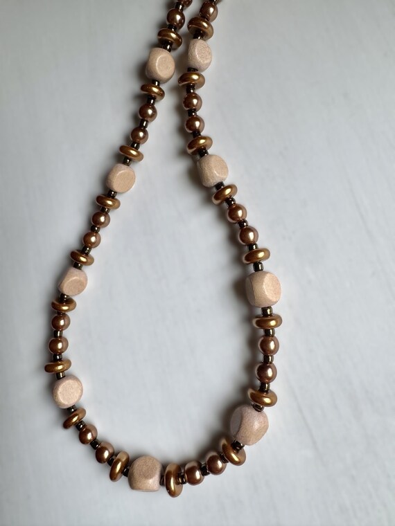 Copper Pearl Beaded Necklace