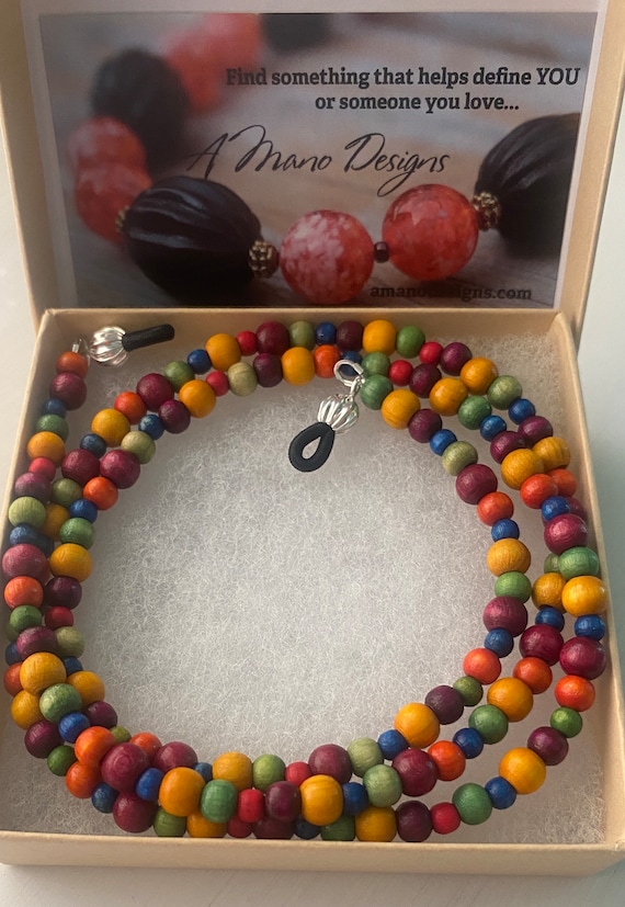 Eyeglass Holder, Colorful Beaded Eyeglass Chain, Reading Glasses Lanyard,Chain for Glasses, Birthday Gift Idea