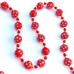 Red Bead Star Lanyard