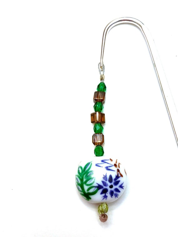 Beaded Metal Bookmark, Unique for that Book Lover