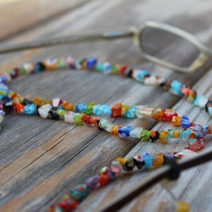 Eyeglass Holder, Colorful Beaded Eyeglass Chain, Millefiori Reading Glasses Lanyard,Chain for Glasses Holder, Birthday Gift Idea image 3