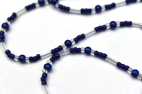 Blue Eyeglass Holder, Small Bead Glasses Chain,  Glasses Necklace, Minimalist