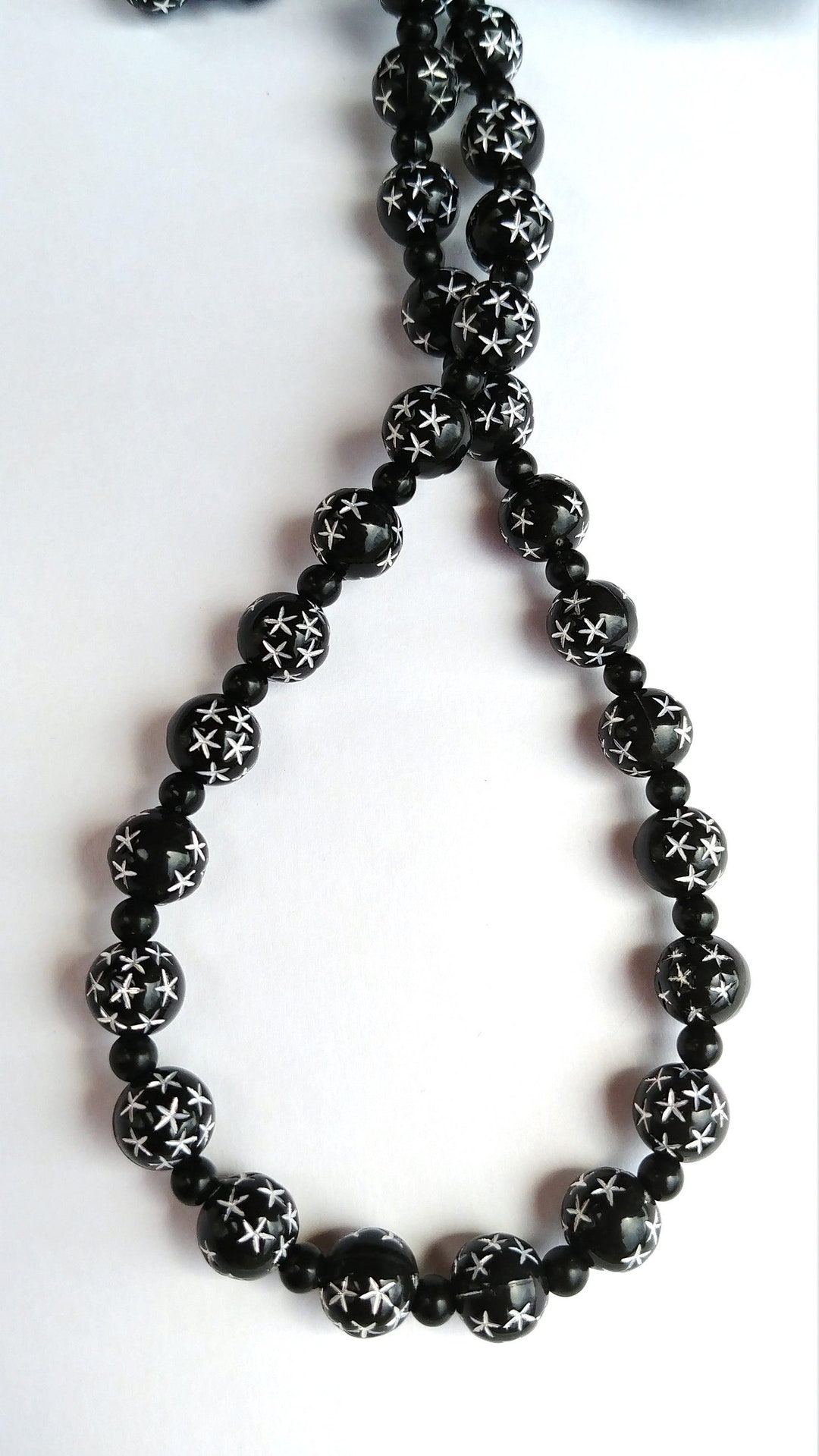 Black and Silver Bead Eyeglass Necklace Bead Lanyard for - Etsy