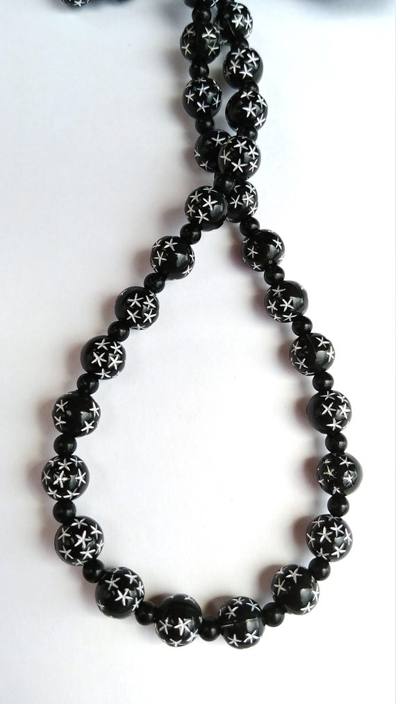 Black and Silver Bead Eyeglass Necklace, Bead Lanyard for glasses