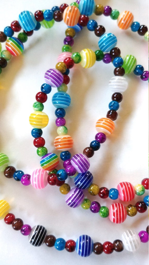 Colorful Rainbow Eyeglass Chain, Bead Cord Holder for Glasses