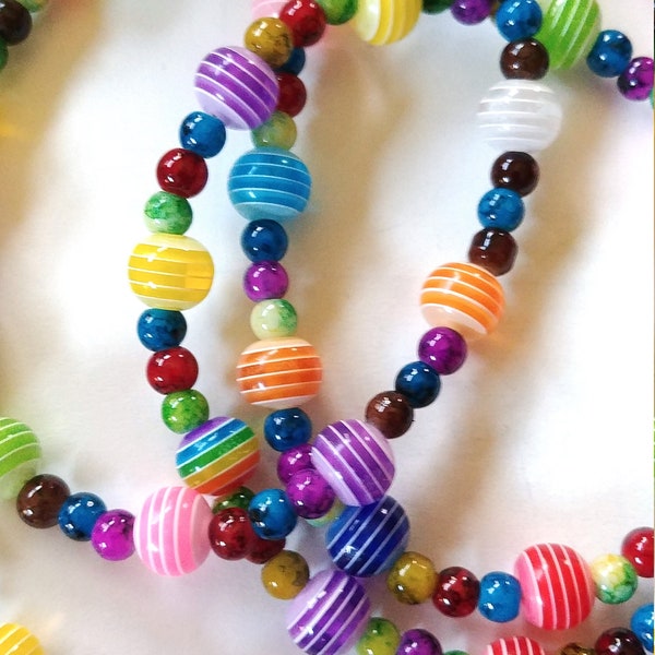 Colorful Rainbow Eyeglass Chain, Bead Cord Holder for Glasses