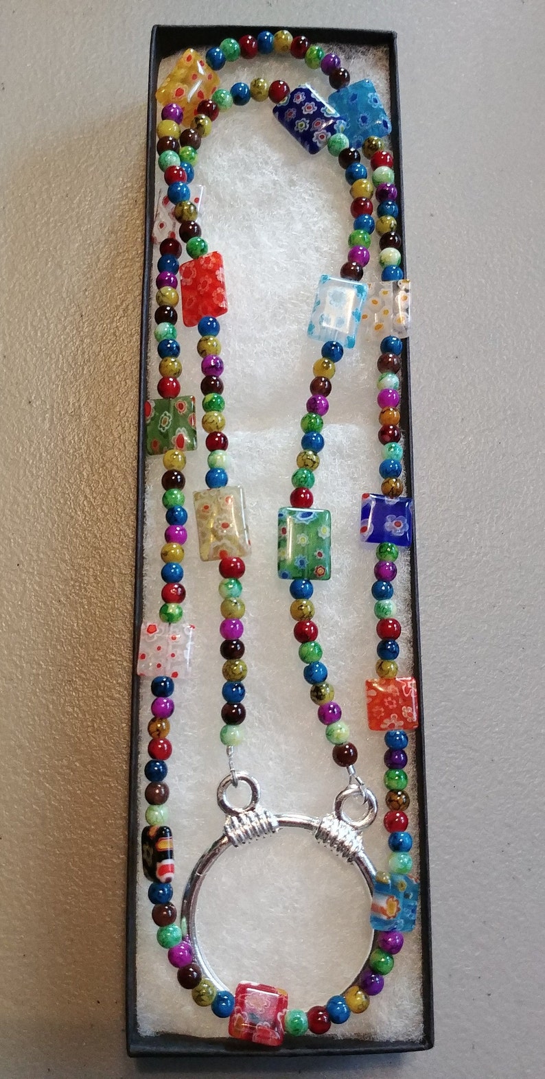 Eyeglass Chain Millefiori Reading Glasses Chain Colorful Etsy