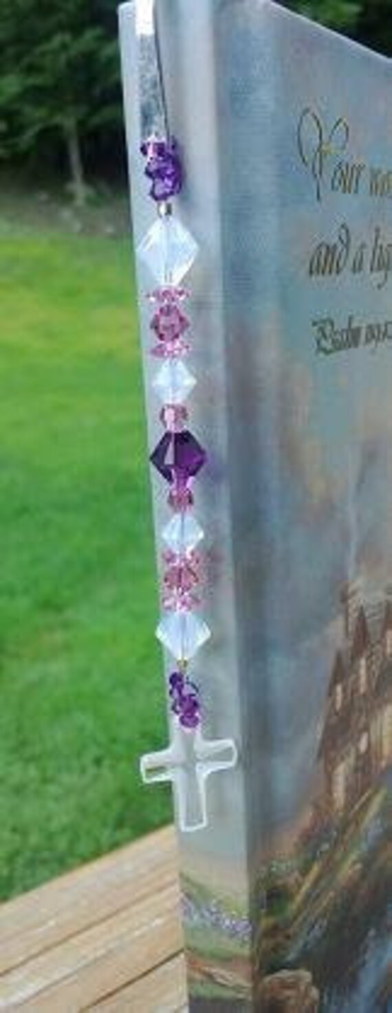 Cross Bookmark, Crystal Jesus Gift Idea for Girl, Bible Gift, Communion or Confirmation Present, Religion Teacher