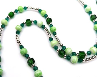 Green and Silver Bead Necklace