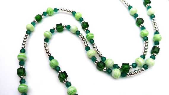 Green and Silver Bead Necklace