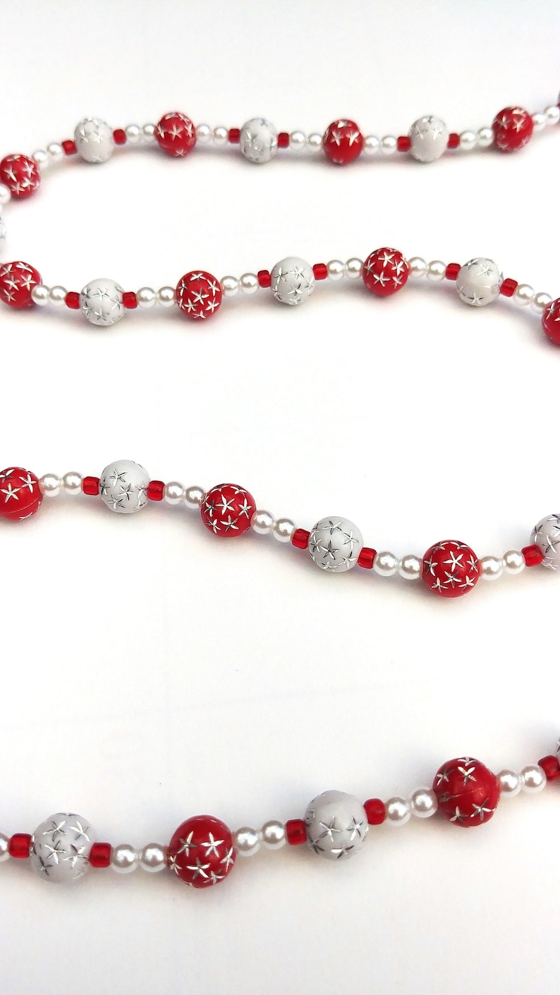 White /& Red Eyeglass Chain or Id Badge Lanyard