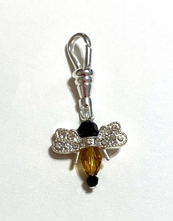 Bee Keychain Charm Dangle, Zipper Pull, Backpack Charm