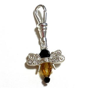 Bee Keychain Charm Dangle, Zipper Pull, Backpack Charm