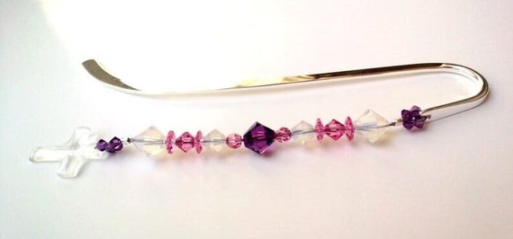 Cross Bookmark, Crystal Jesus Gift Idea for Girl, Bible Gift, Communion or Confirmation Present, Religion Teacher