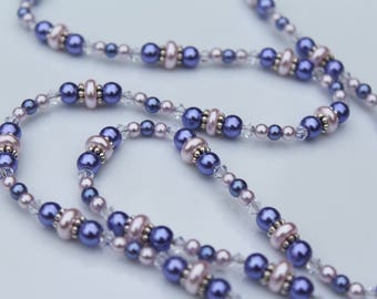 Purple and Pink Pearl Coated Necklace