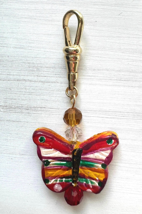 Butterfly Charm Clip for Keychain, Lanyard, Backpack, Purse Zipper Pull
