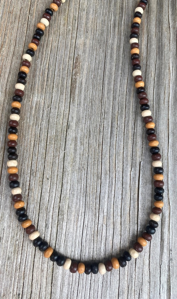 Earth Tones Wood Bead Necklace