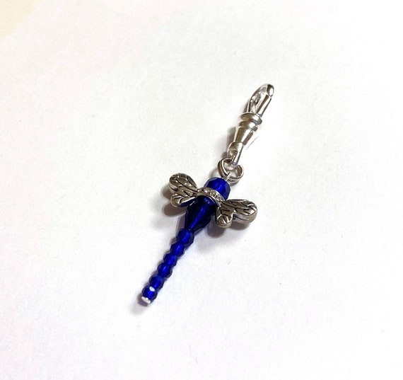 Dragonfly Charm Clip for Keychain, Lanyard, Purse or Zipper Pull