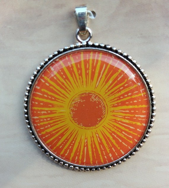 Sun Pendant, Metal and Epoxy Pendant