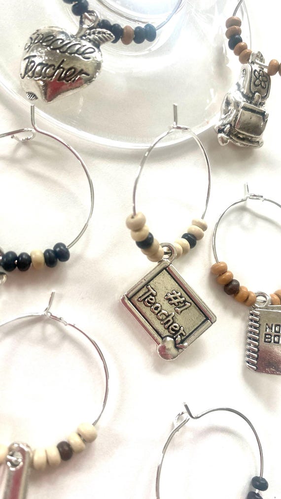 Teacher Wine Charms Set