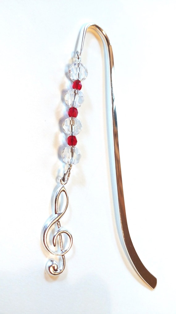 Music Lover Bookmark, Music Teacher, Treble Clef, Pianist Gift Idea