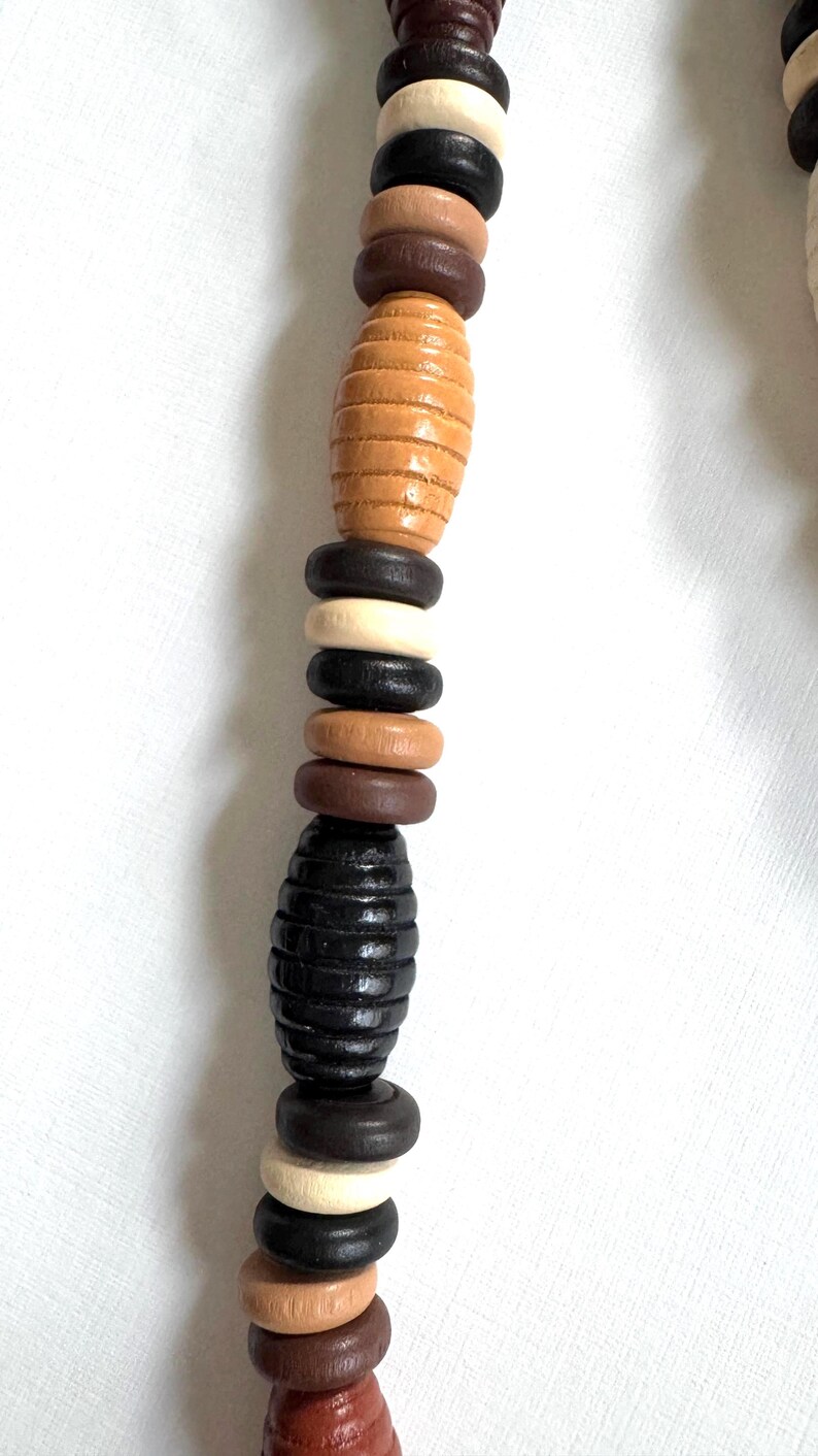 Chunky Wood Bead Necklace, Earth Tones image 4