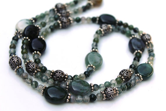 Green Agate Necklace, Energy Healing, Stone Necklace