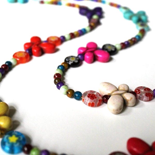 Cadena para gafas con forma de mariposa: soporte para gafas de lectura con cuentas de colores