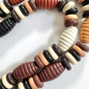 Chunky Wood Bead Necklace, Earth Tones image 2