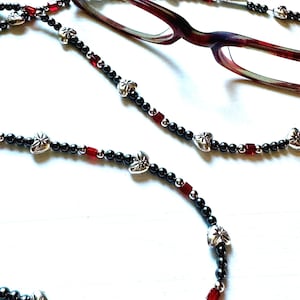 Bead Chain for Reading glasses, Black Eyeglass Chain