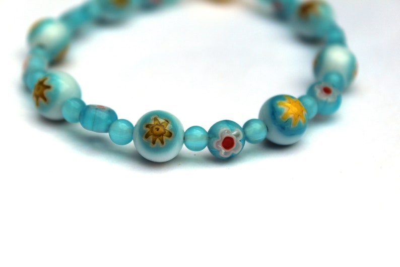 Light Blue Bead Bracelet Clasp Etsy