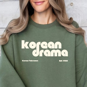 Pure Kdrama Sweatshirt With Retro Font | Sweatshirt Crewneck for K-Drama Lover | Cute K-Drama Shirt