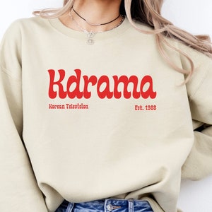 Pure Kdrama Sweatshirt With Retro Font | Sweatshirt Crewneck for K-Drama Lover | Cute K-Drama Shirt