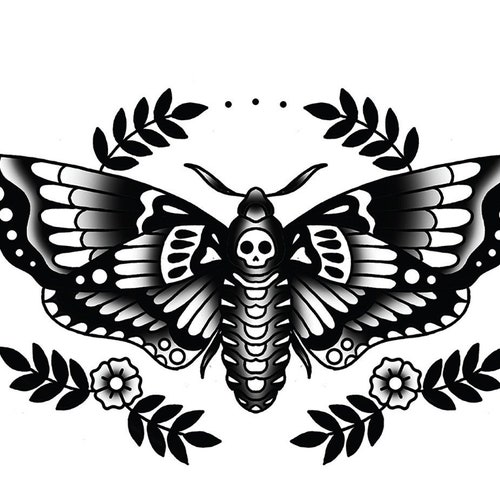 Death Head Moth Traditional Tattoo Flash Old School Art - Etsy