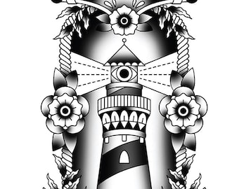 Traditional Lighthouse Tattoos  Cloak and Dagger Tattoo London