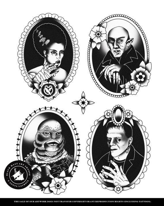 Frankenstein Tattoo Flash