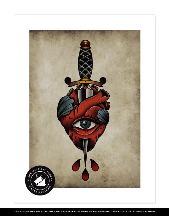 Heart Attack Neo-traditional Tattoo Flash Old School Art - Etsy Hong Kong Heart Attack Neo-traditional Tattoo Flash Old School Art - Etsy Hong Kong