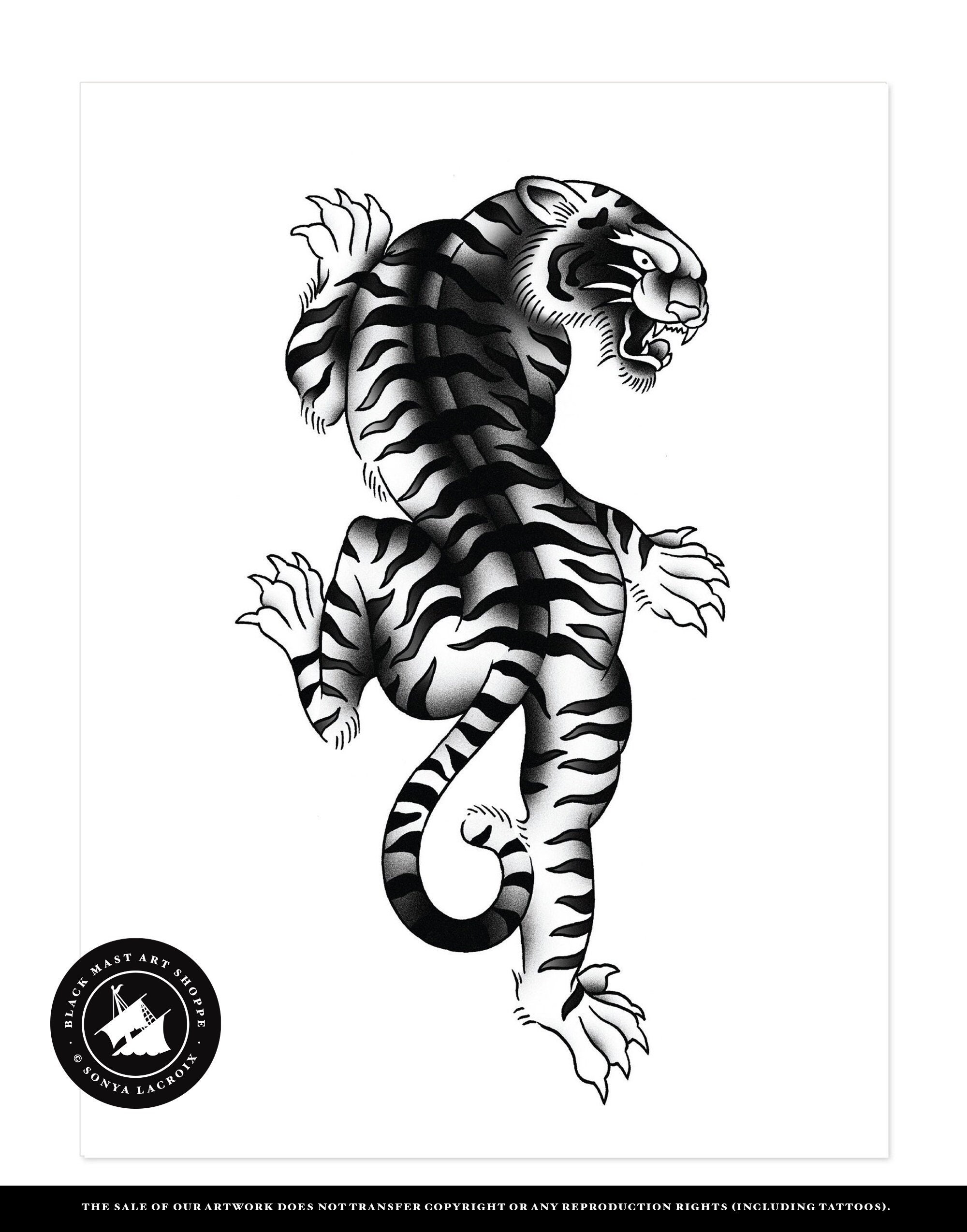 Old School Tiger - Etsy
