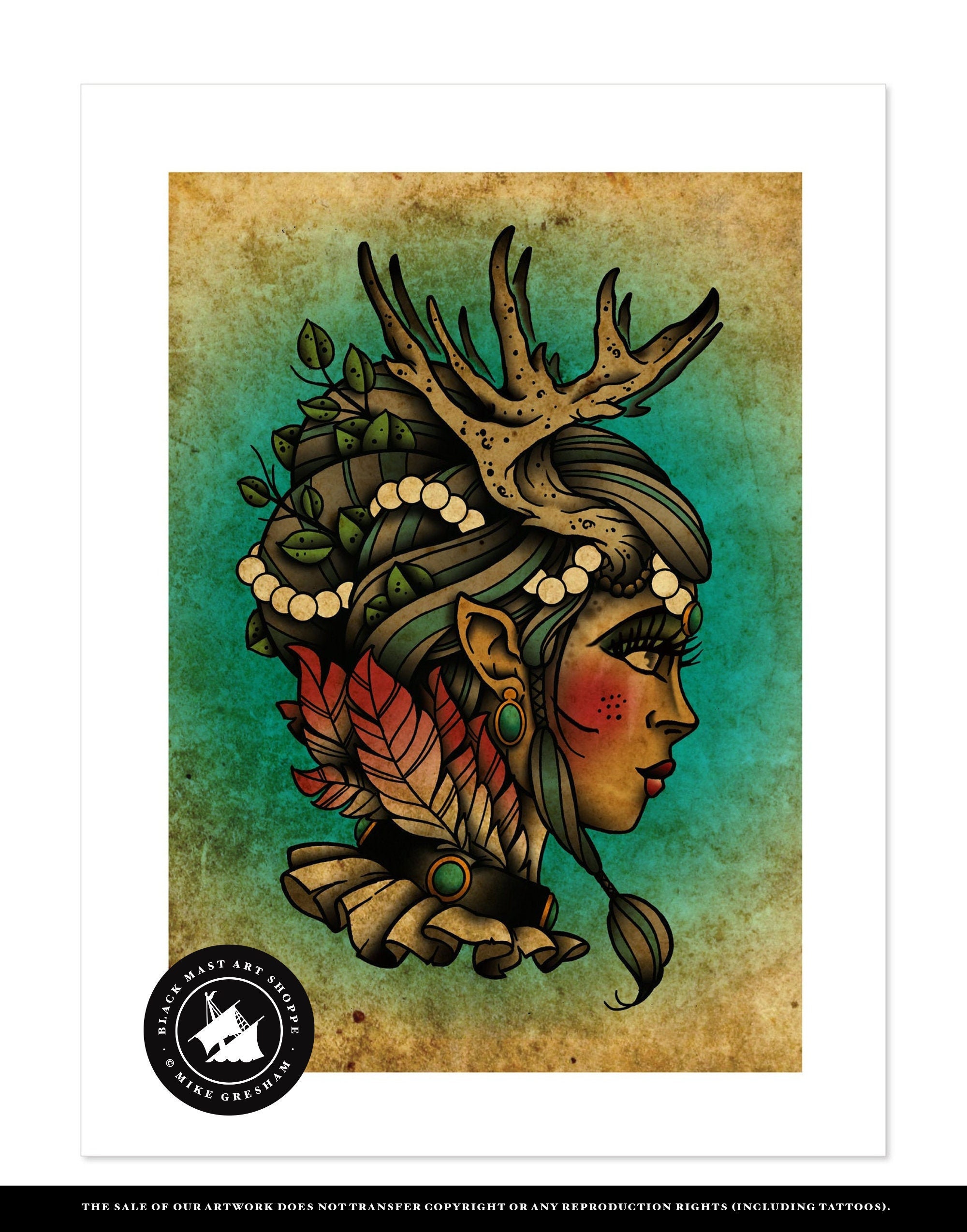 Deer woman tattoo