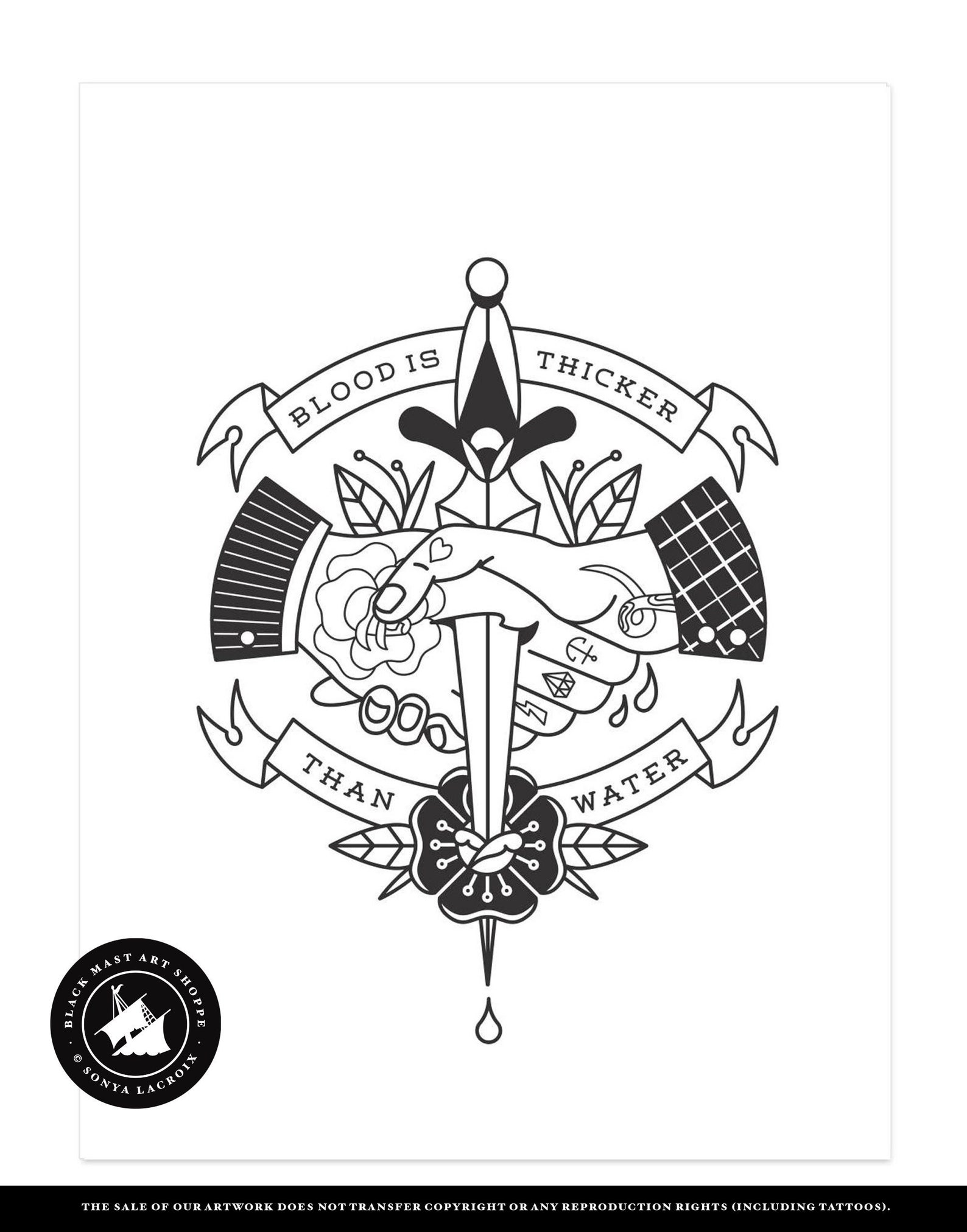 Blood Brothers Blood is Thicker Than Water Shaking Hands Etsy